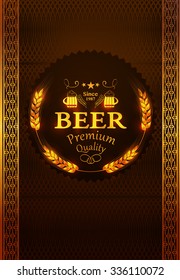 vector label premium quality dark beer