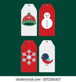 vector label for price tag. flat image of a set of price tags. festive christmas sale.