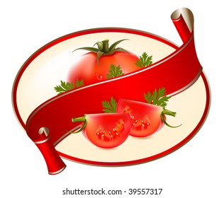 Vector. Label for a product (ketchup, sauce).