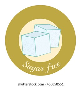 vector label in retro style with sugar free text