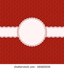 Vector label with ribbon for your text. Illustration background is a seamless texture.