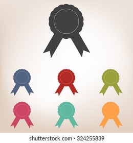 Vector label with ribbons icon set 