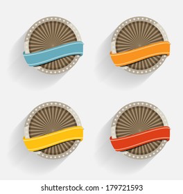 Vector Label Set in Retro Style