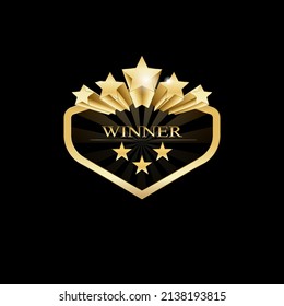 Vector label sign with gold stars and place for your text