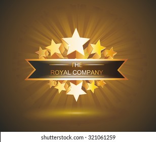 Vector label sign with gold stars and place for your text