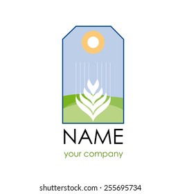 Vector label sign wheat