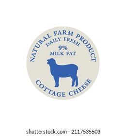 Vector label or sticker, emblem for milk product. Dairy product symbol