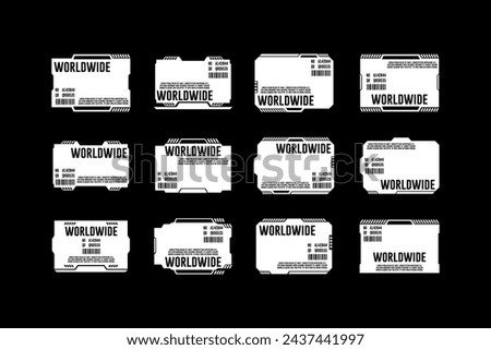 Vector label stiker technology cyberpunk graphic design template
