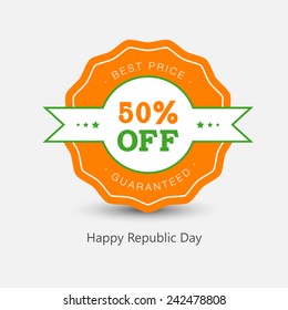 Vector label or tag design for republic day.