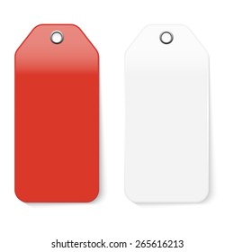 Vector label or tag - set of white and red