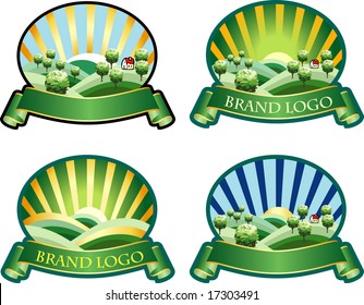 vector label for various products