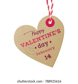 Vector label in vintage style. Valentines day card