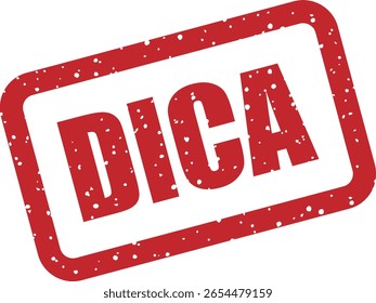 Rótulo vetorial com a palavra "DICA" (português para "dica" ou "truque"). Amplamente utilizado em estilo de vida, produtividade e conteúdo tutorial no Brasil e Portugal