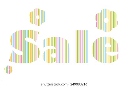 vector label words drawn from the sale of colored lines and flowers colors of the same lines