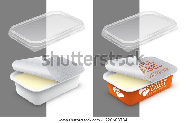 Download Vector Labeled Open Rectangular Plastic Container Stock ...