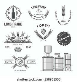 Vector labels of brewery.