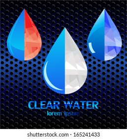 vector labels with diamonds and water drop