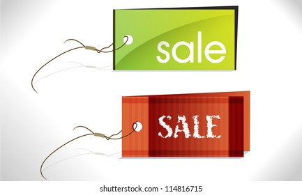 vector labels in different colors with the inscription Sale