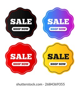 Etiquetas vetoriais para descontos e vendas. Etiquetas, adesivos com texto e etiquetas de venda. Conceito de tag promocional. Elemento para seu design.