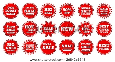 Vector labels for discounts and sales. Labels, stickers with text, and sale tags. Promo tag concept. Element for your design.