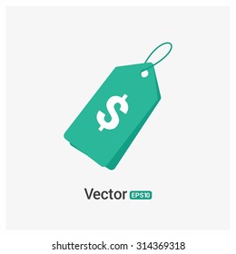 vector labels Dollar Sign price Label Green Tag. isolated from background. illustration.