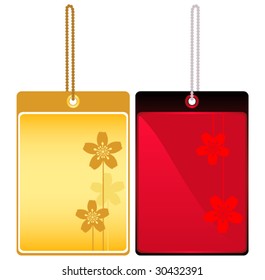 Vector Labels with Floral Ornament