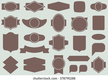 Vector labels and frames seamless pattern. Vector design elements for packaging, identity, flyer, poster, paper and covers.