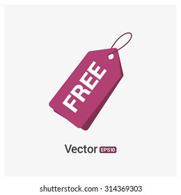 vector labels Free price Label Purple Tag. isolated from background. illustration.