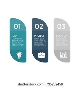 Vector labels infographic, diagram, graph, presentation chart. Business concept with 3 stickers options, parts, steps, processes. Abstract infographics banners.