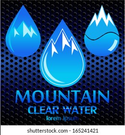 vector labels with mountains and water drop