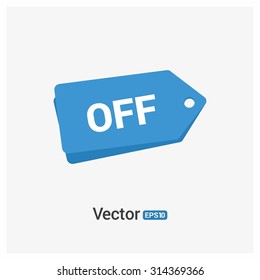 vector labels OFF price Label Blue Tag. isolated from background. illustration.
