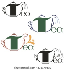 Vector labels on the theme of tea