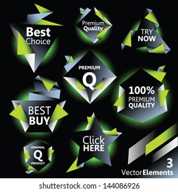 Vector Labels in Origami like style. (Useful Logo elements)