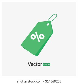 vector labels Percent price Label Green Tag. isolated from background. illustration.