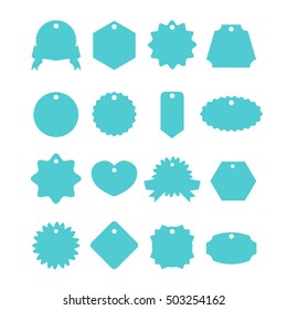 Vector labels set. Creative flat badges, price tags, paper labels shapes isolated on white background