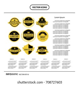 vector labels set of retro vintage badges  