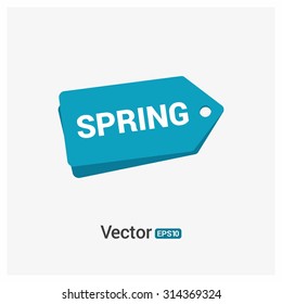 vector labels Spring price Label see green Tag. isolated from background. illustration.