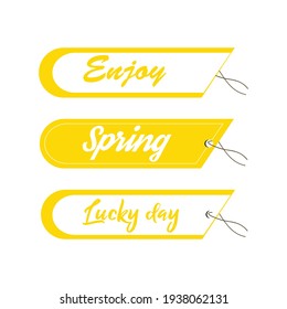 Vector labels with spring tags. Vector illustration