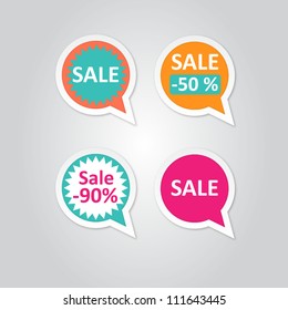 Vector Labels stickers with sale messages