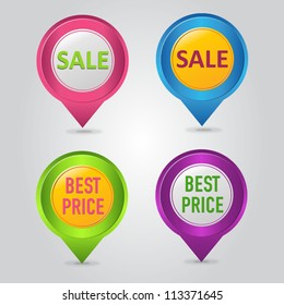 Vector Labels stickers with sale messages