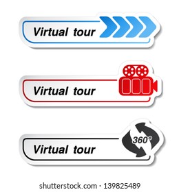 Vector labels - stickers for virtual tour