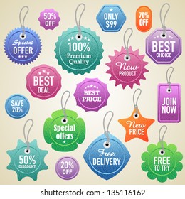 Vector labels and tags set 3
