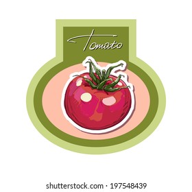 Vector labels for tomatoes                                                                                         vector hand drawing red tomatoes
