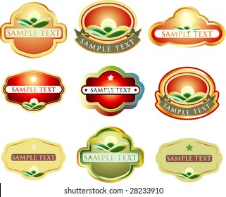 vector labels for various products