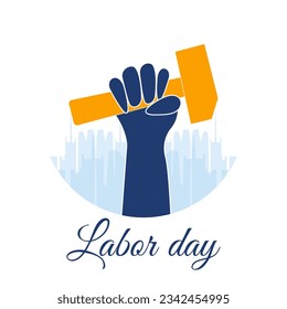 Vector Labor Day greeting or invitation card. Festive poster or banner with hand lettering.