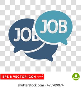 Vector Labor Market EPS vector icon. Illustration style is flat iconic bicolor cyan and blue symbol on a transparent background.