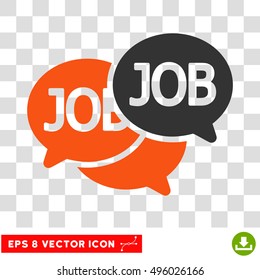 Vector Labor Market EPS vector icon. Illustration style is flat iconic bicolor gray and orange symbol on a transparent background.