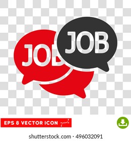 Vector Labor Market EPS vector icon. Illustration style is flat iconic bicolor gray and intensive red symbol on a transparent background.