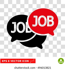 Vector Labor Market EPS vector pictogram. Illustration style is flat iconic bicolor intensive red and black symbol on a transparent background.