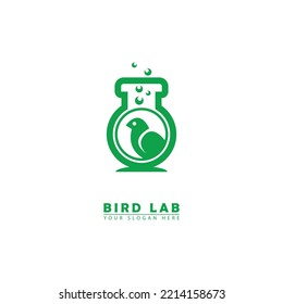 vector laboratory bird logo icon. vector graphics of bird combination lab, simple elegant flat style.